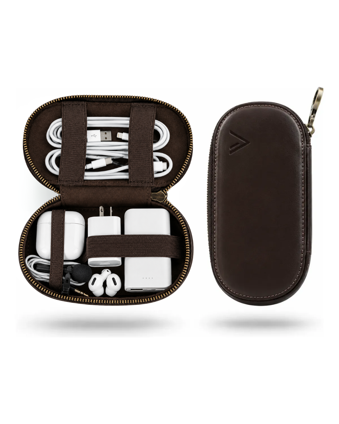 Organizador de Cables de Cuero para Viaje